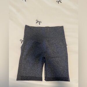 High-Waist Seamless Biker Shorts - Charcoal Gray L